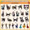 48 Pcs Dia De Los Muertos Decorations, Day of The Dead Wooden Hanging Ornaments for Altar Tree Halloween Decor Cat Dog Rabbit Skeleton Skulls for Mexican Fiesta Festival Party Favor Home Gift